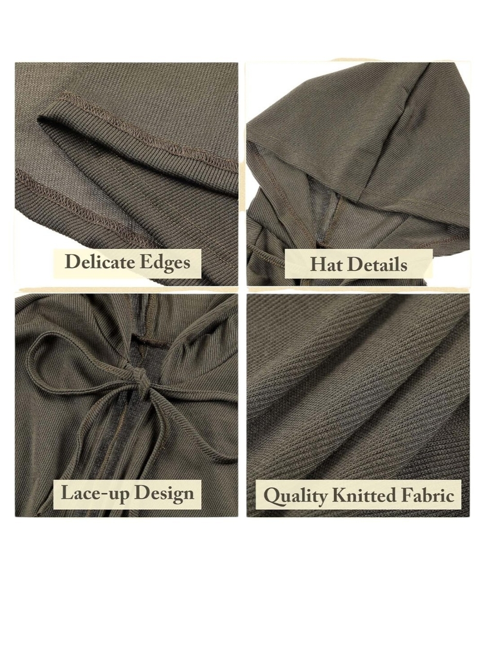 Hooded Cloak Cape in Olive Green - Picture 2 of 3